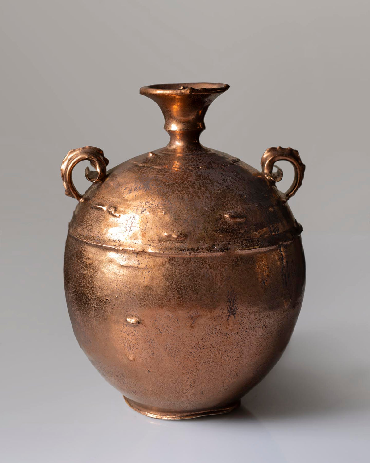 Double Handled Vase - Copper Lustre