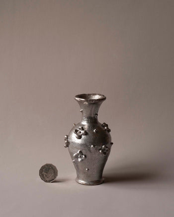 Studded Flower Vase - Silver