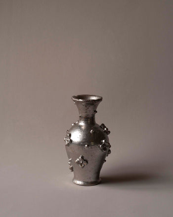 Studded Flower Vase - Silver