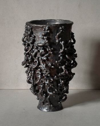 Scribble Vine Vase - Metallic Black