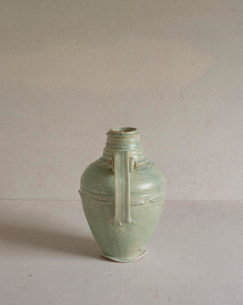 Vase with Curled Handle - Turquoise