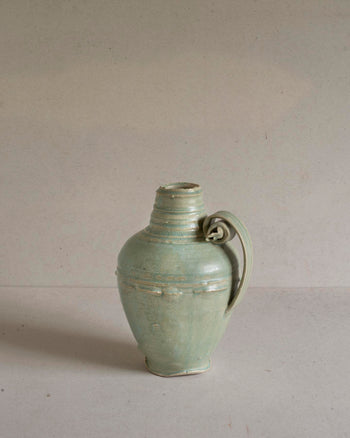 Vase with Curled Handle - Turquoise