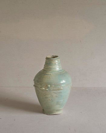 Vase with Curled Handle - Turquoise