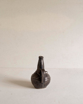 Bottle with Curled Handle - Metallic Black