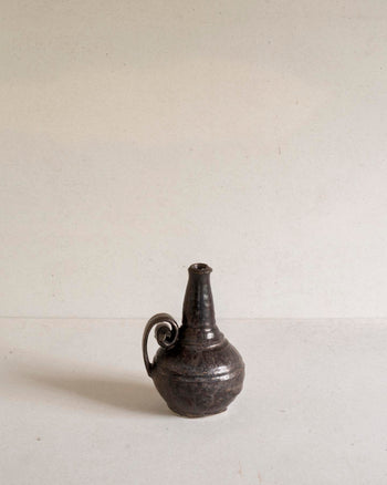 Bottle with Curled Handle - Metallic Black