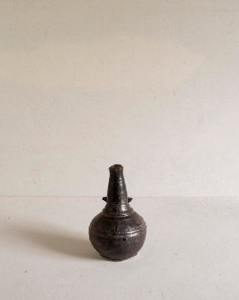 Bottle with Curled Handle - Metallic Black