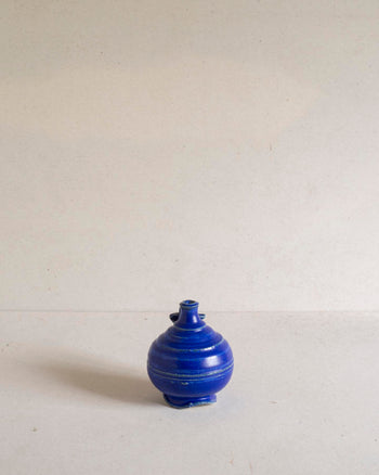 Bellied Pot with Curled Handle - Lapis