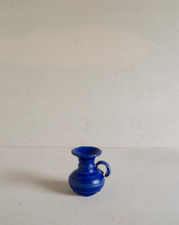 Vase with Leaf Handle - Lapis