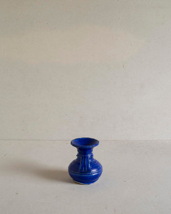 Vase with Leaf Handle - Lapis