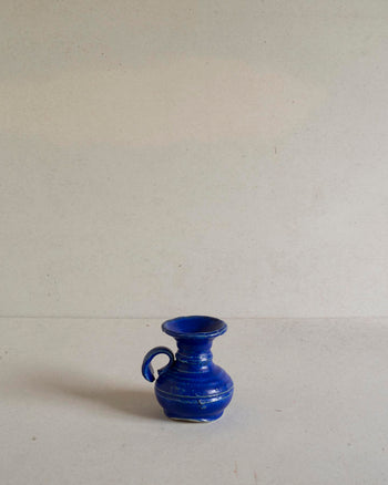 Vase with Leaf Handle - Lapis