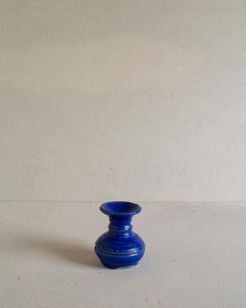 Vase with Leaf Handle - Lapis