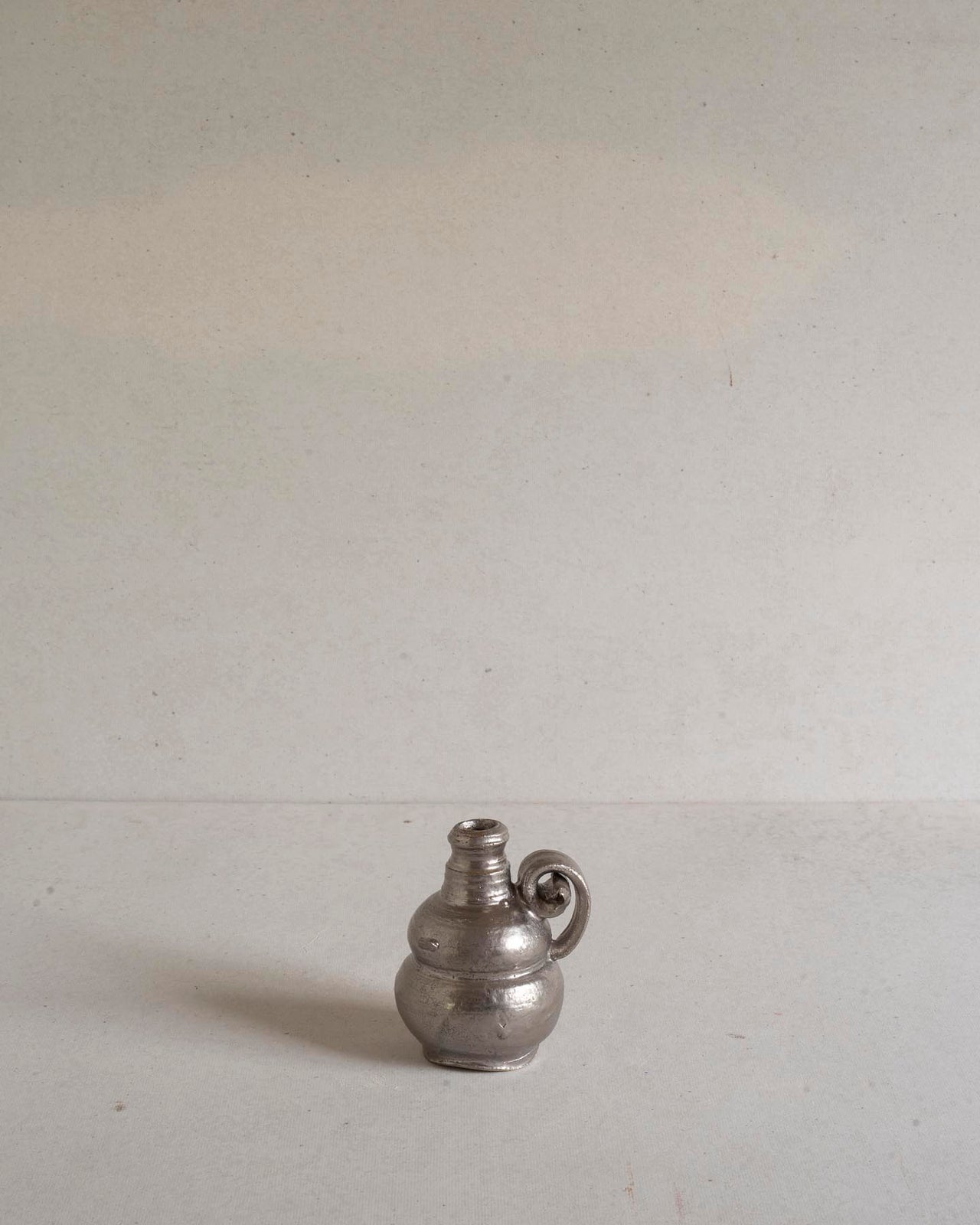 Gourd Bottle with Curled Handle - Silver