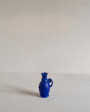 Little Vase with Curled Handle - Lapis