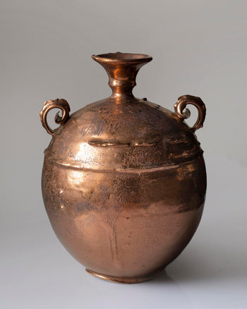 Double Handled Vase - Copper Lustre