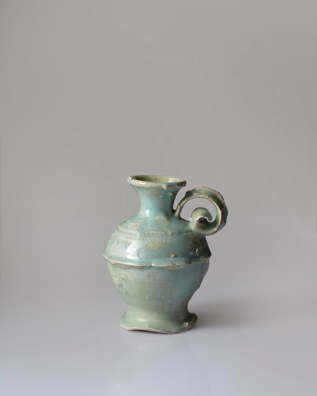 Curl Handled Vase - Turquoise