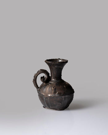 Curl Handled Vase - Metallic Black
