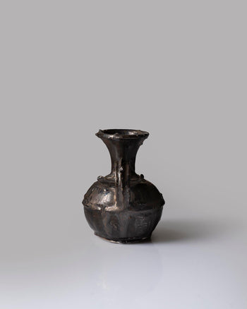 Curl Handled Vase - Metallic Black