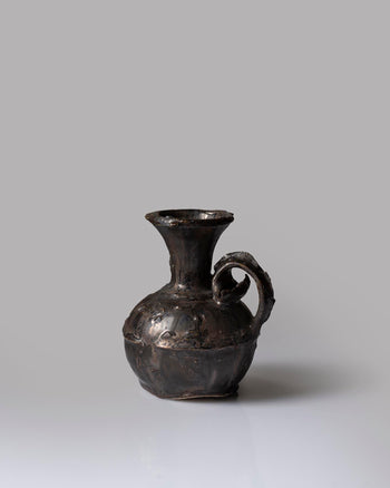 Curl Handled Vase - Metallic Black