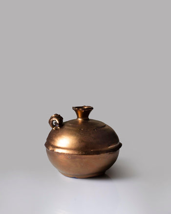 Bellied Vase with Curled Handle - Copper