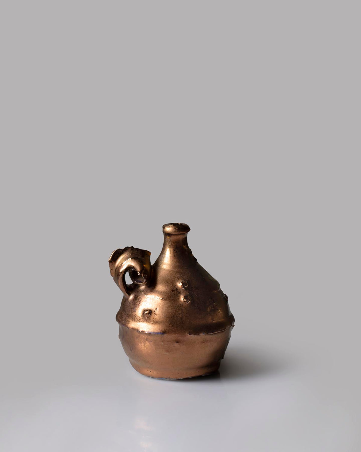 Curl Handled Bottle - Copper Lustre